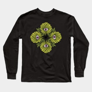 Spring Plant Botanical Fantasy - Green Kaleidoscope Long Sleeve T-Shirt
